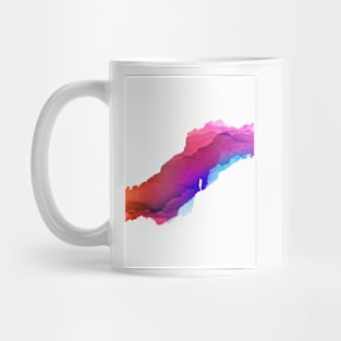 Watercolor Fearless Girl Purple Blue Art Print Mug